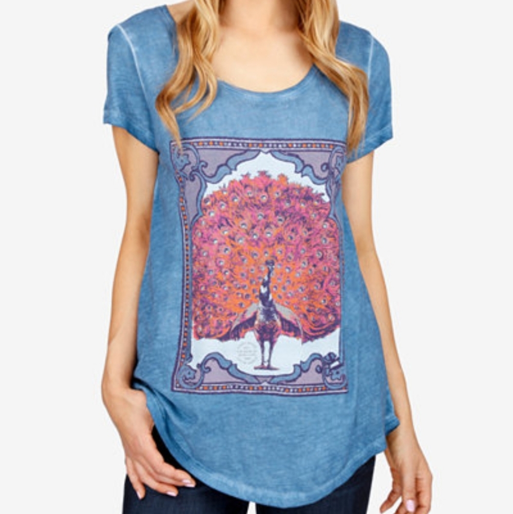 Lucky Brand Peacock Graphic Tee